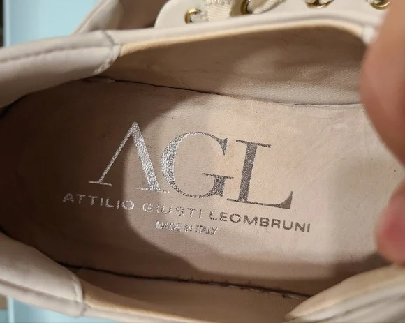 AGL women's Italian leather plate-forme sneakers size 36 or 6 us - Picture 7 of 13